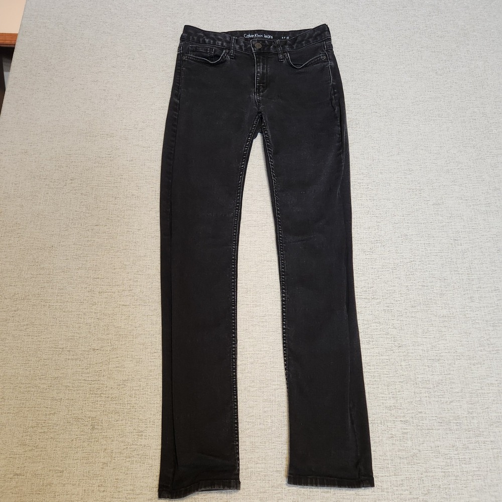 Calvin Klein Jeans Ultimate Skinny Women 6x30 Black Faded Stretch Denim Pant